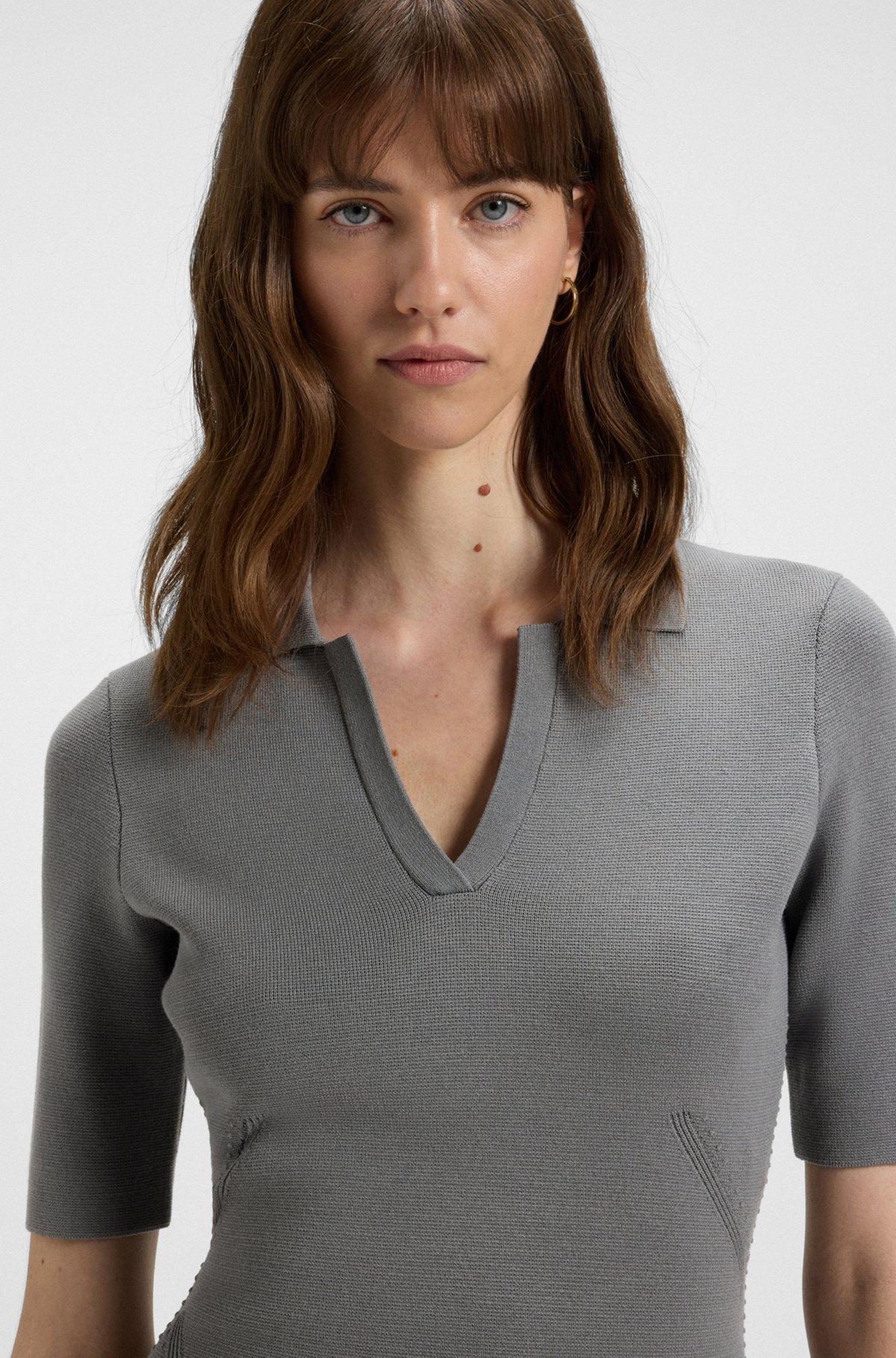 Knitted dress with skipper collar Product Image