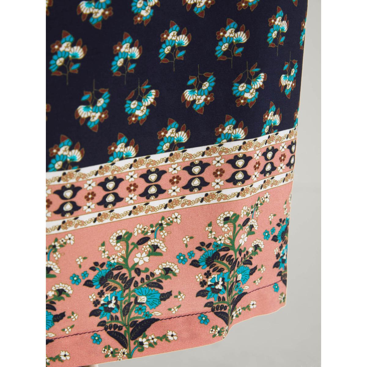 Plus Size Boho Stretchy Waist Wide-Leg Pants Women Multicolor Beach Wide Leg Mid Rise Vacation Pants BloomChic 10/M Product Image