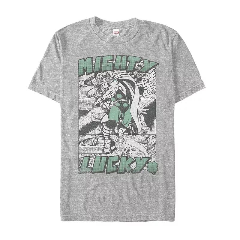 Men's Marvel Comics Thor Mighty Lucky Tee, Size: Small, Athletic Grey Product Image