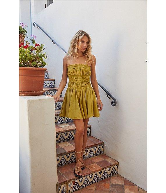 Lucy Paris Malvina Square Neck Sleeveless Smocked Bodice Mini Dress Product Image