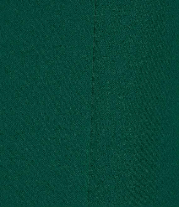 Caroline Rose Julia Matte Crepe 3/4 Ruffle Sleeve Shift Round Neck Shift Dress Product Image