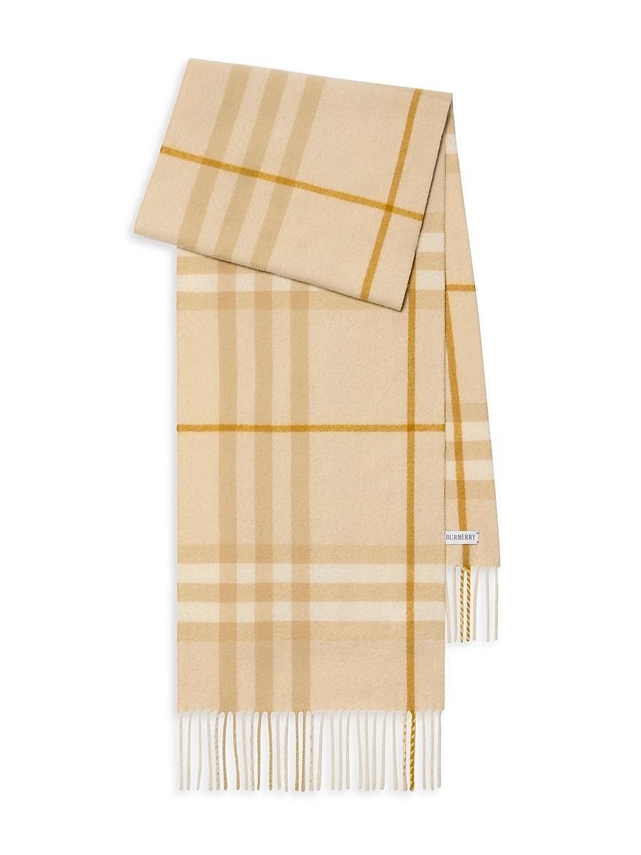 Womens Check Cashmere Scarf Product Image