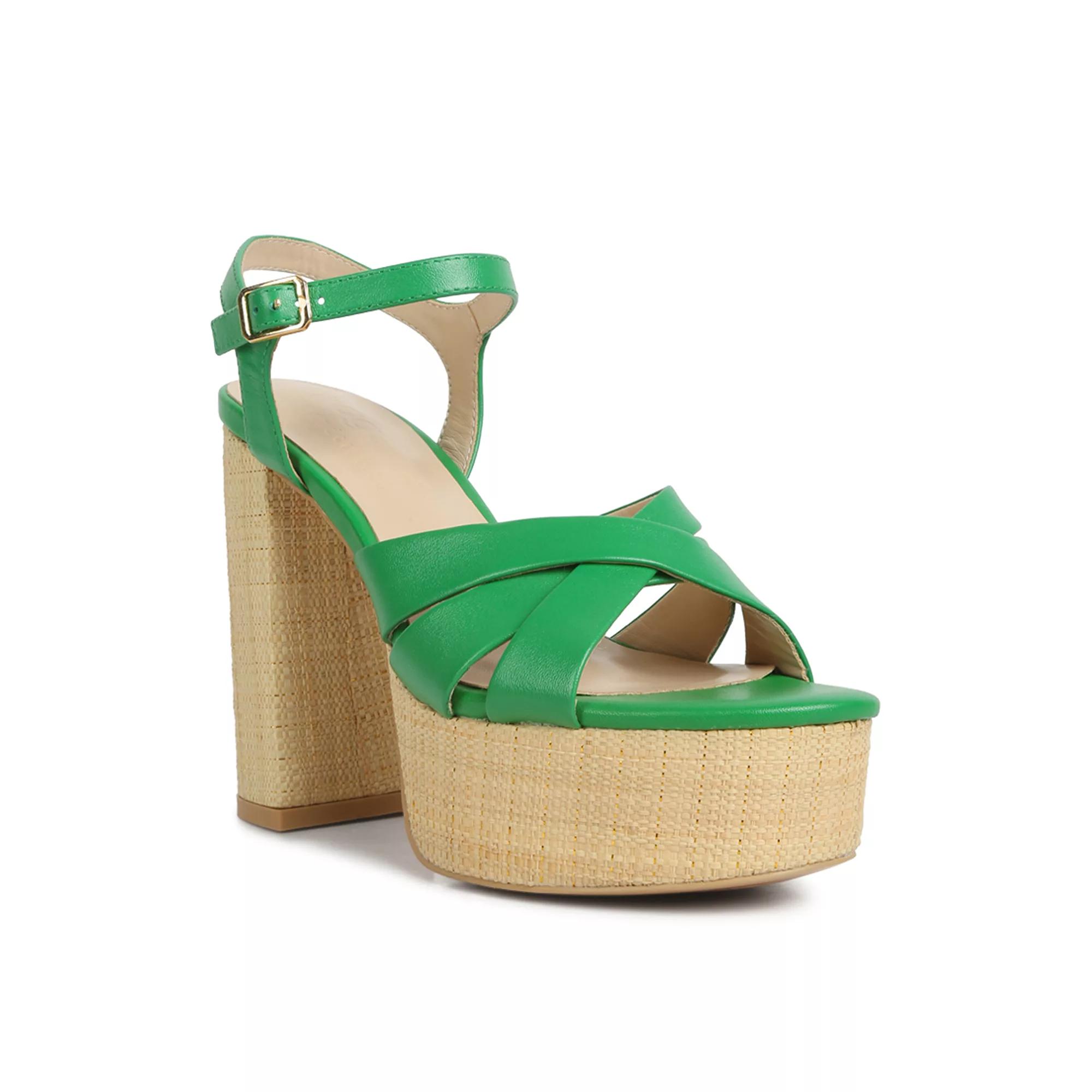 Rag & Co De-Vil Women's Leather Block Heel Dress Sandals,  Product Image