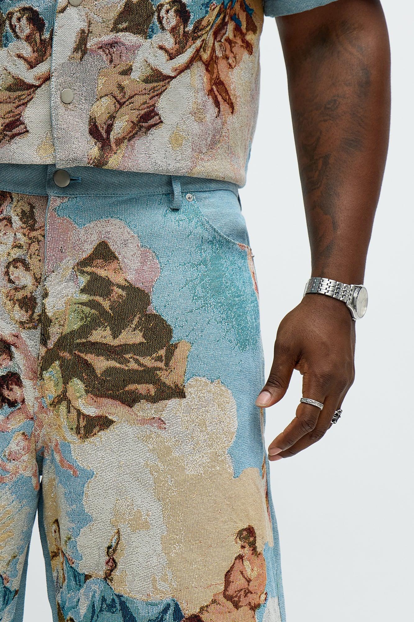 Baggy Angels Tapestry Short - Blue/combo Male Product Image