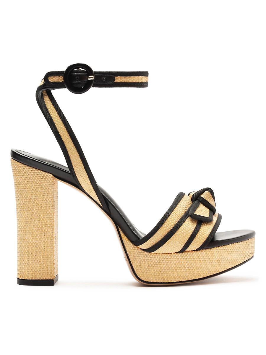 Alexandre Birman Womens Bow Raffia High Heel Sandals Product Image