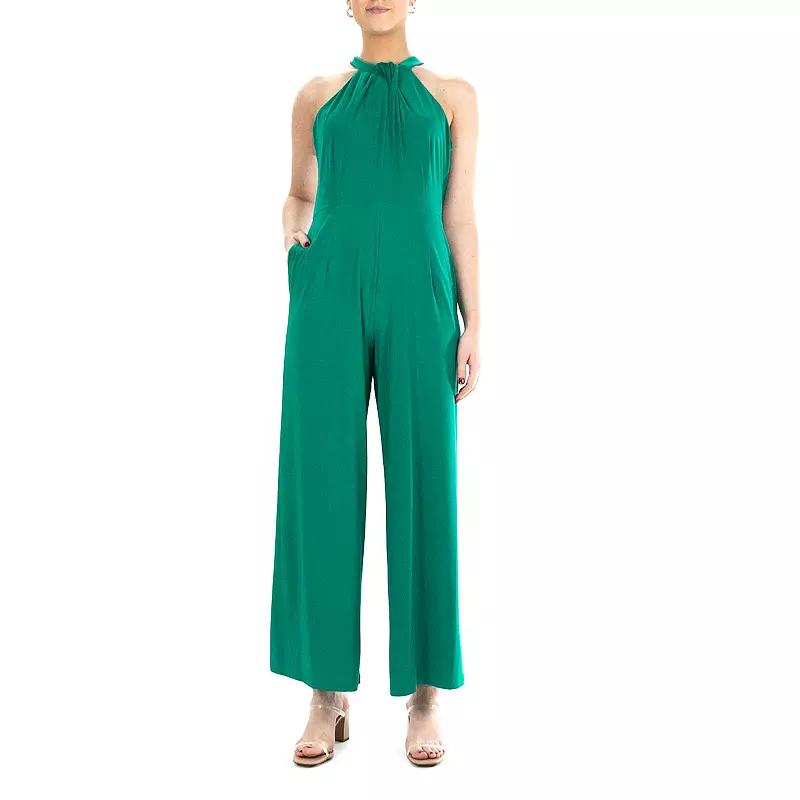 Women's Nina Leonard Wide-Leg Halter Jumpsuit,  Product Image