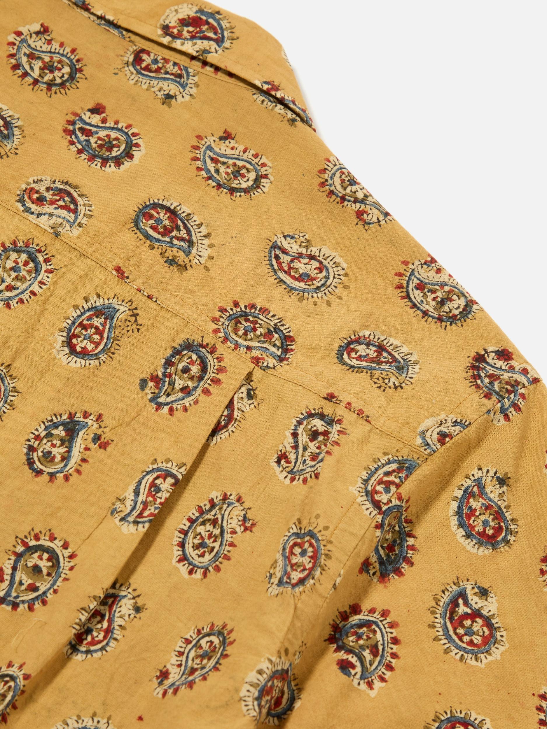 Universal Works Camp Shirt in Camel Kalamkari II Print Product Image