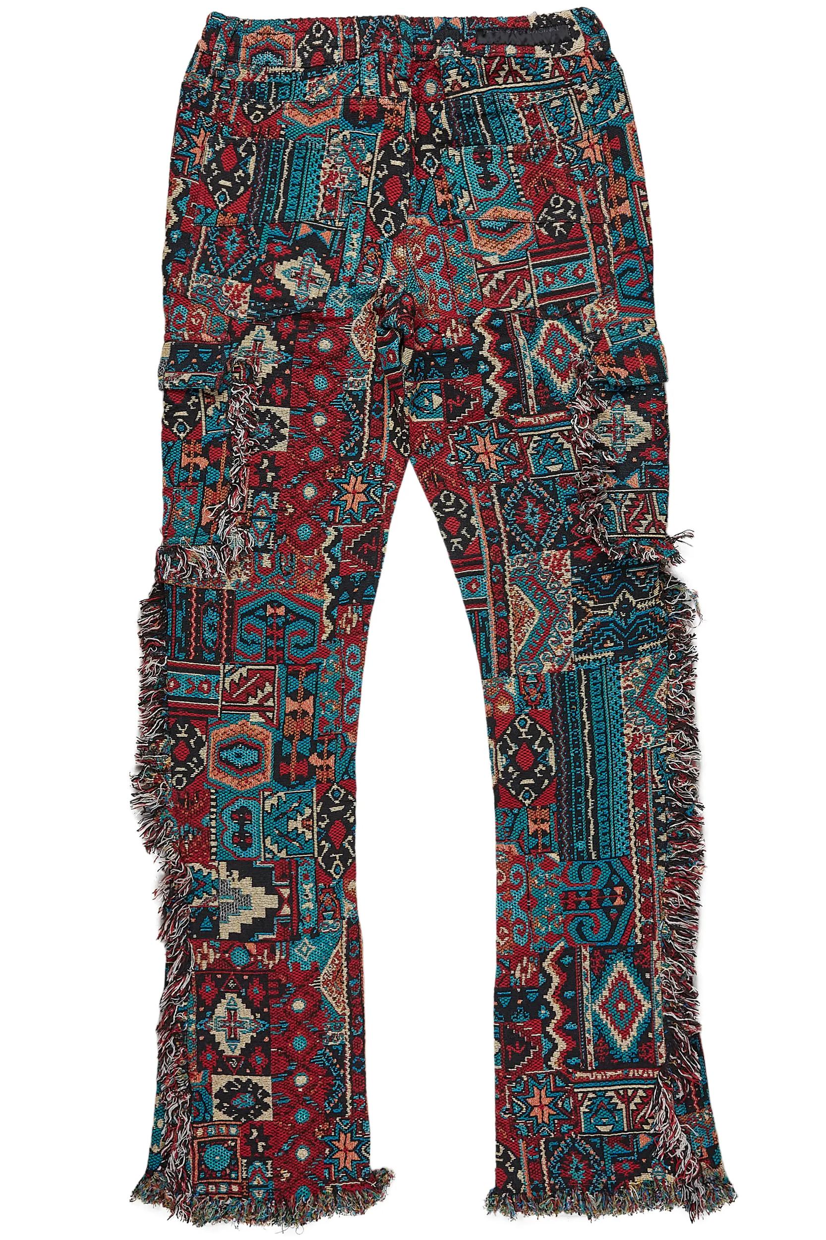 Ayami Red Slim Tapestry Flare Jean Male Product Image