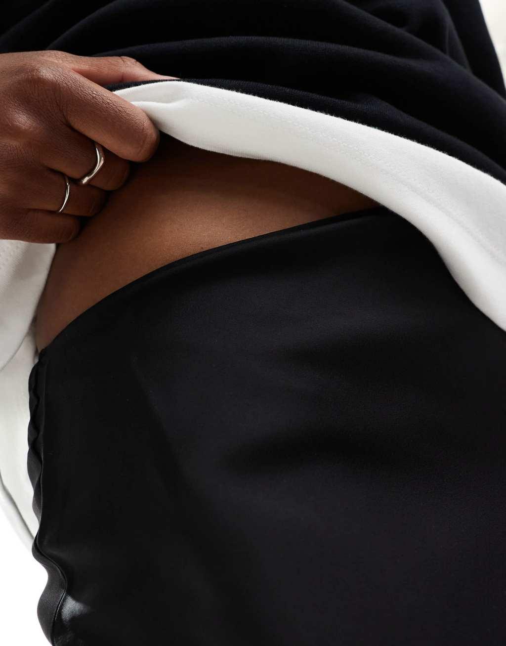 ASOS DESIGN satin bias midi skirt Product Image