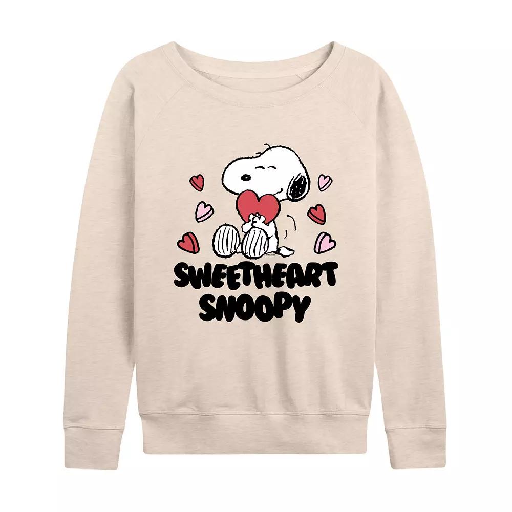 Women's Peanuts Sweetheart Snoopy French Terry Long Sleeve Tee,  Product Image