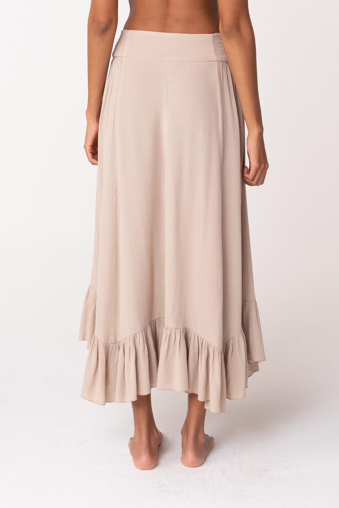 Flowy Smocked Ruffle Hem Skirt Product Image