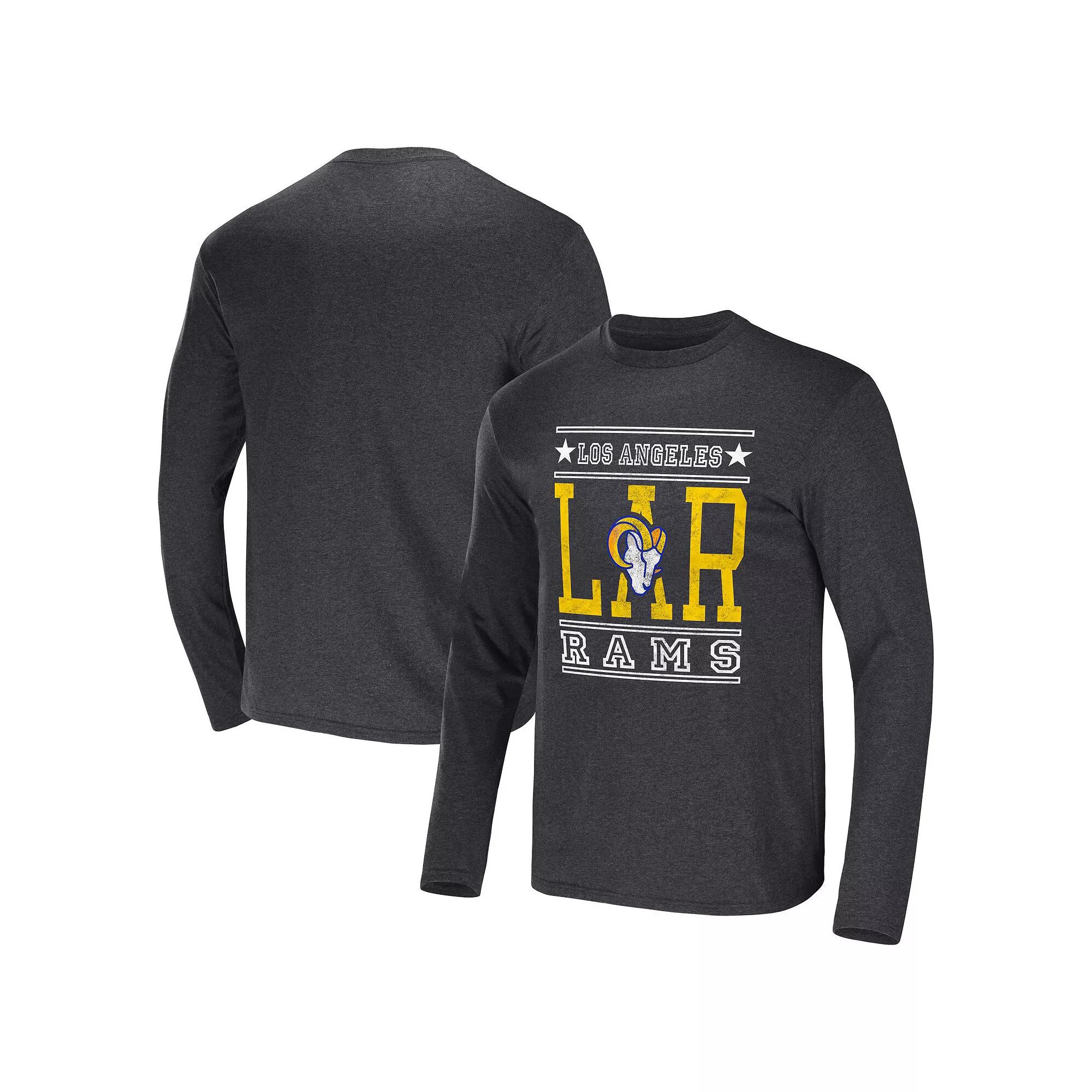 Men's NFL x Darius Rucker Collection by Fanatics Heathered Charcoal Los Angeles Rams Long Sleeve T-Shirt, Size: 3XL Product Image