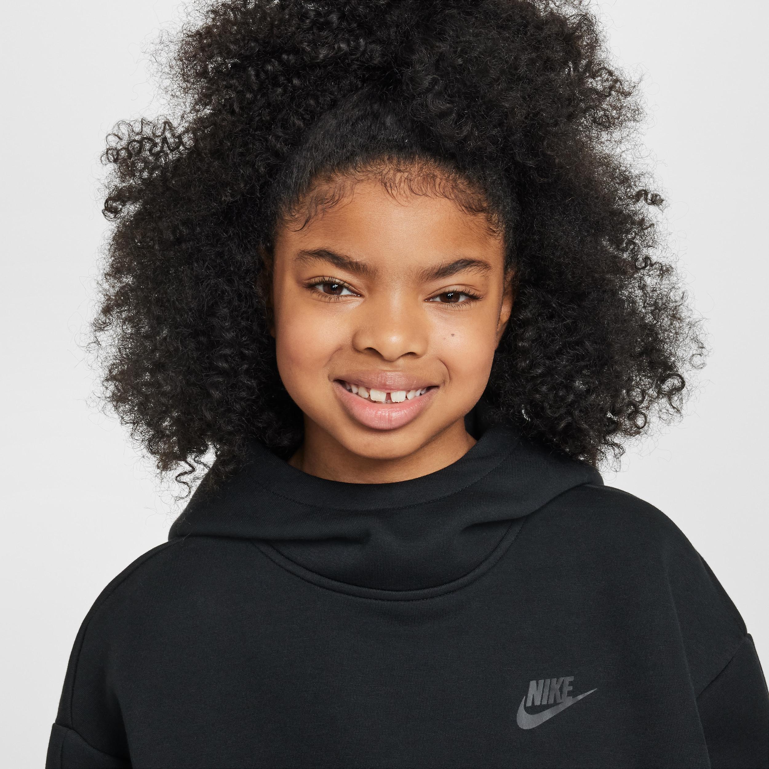 Unisex Nike Sportswear Tech Fleece Girls Oversized Hoodie | HF8188-010 Product Image