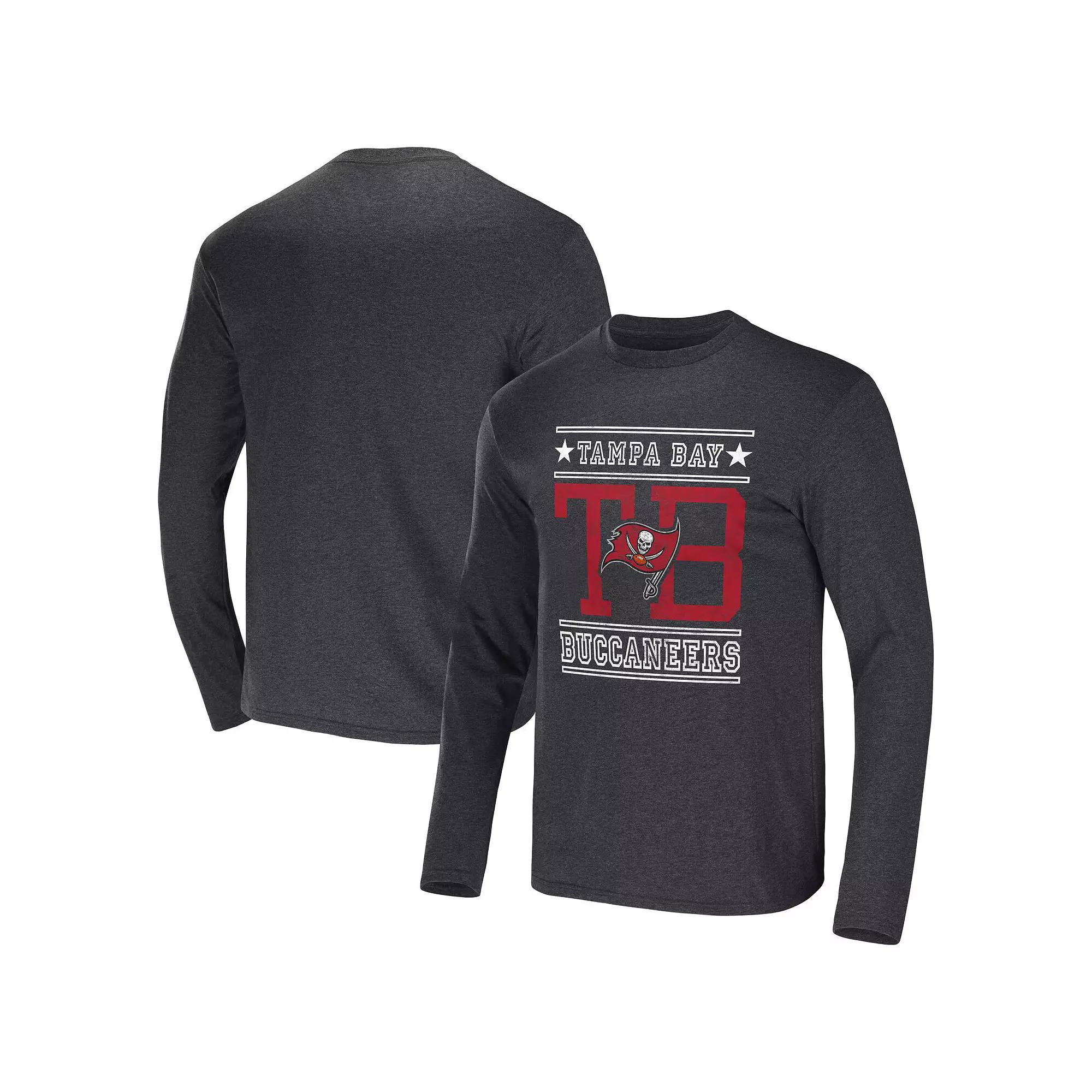 Men's NFL x Darius Rucker Collection by Fanatics Heathered Charcoal Tampa Bay Buccaneers Long Sleeve T-Shirt,  Product Image