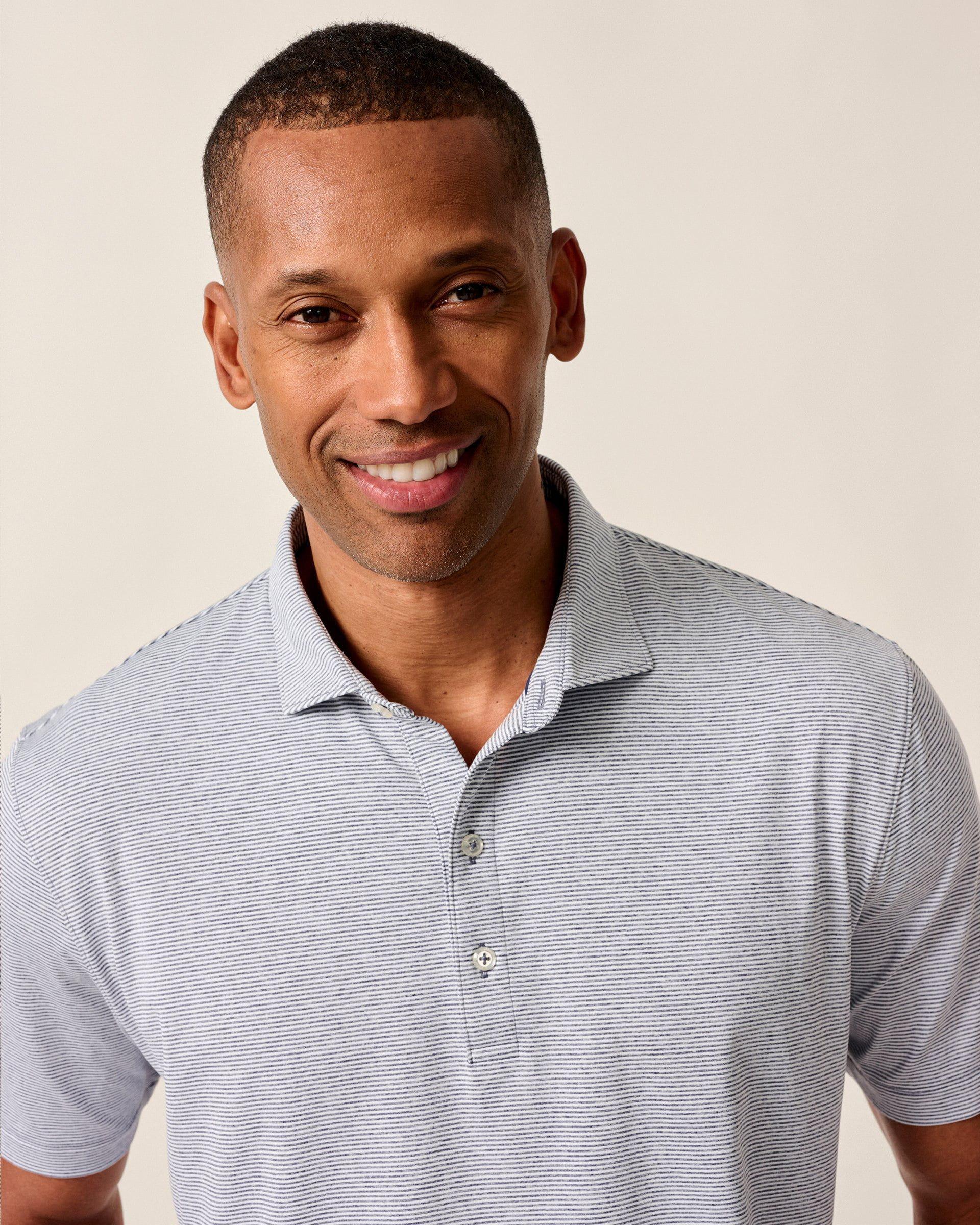 PerryGolf Performance Jersey Polo - Lyndonn Stripe Product Image