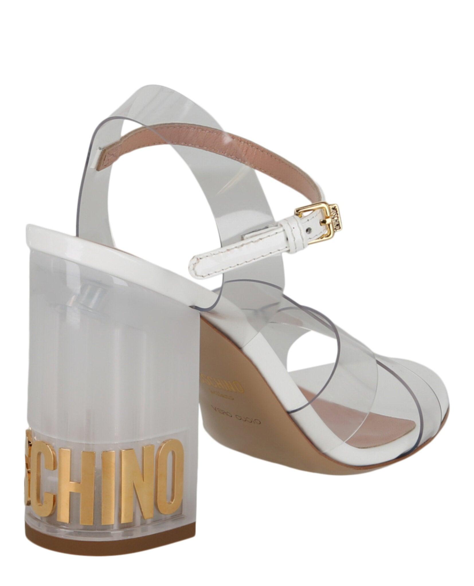 Moschino Transparent Logo Heel Sandals Female Product Image
