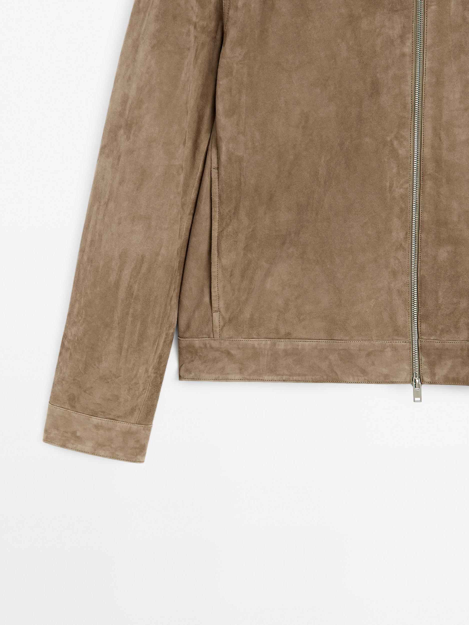 Short suede goatskin jacket Product Image