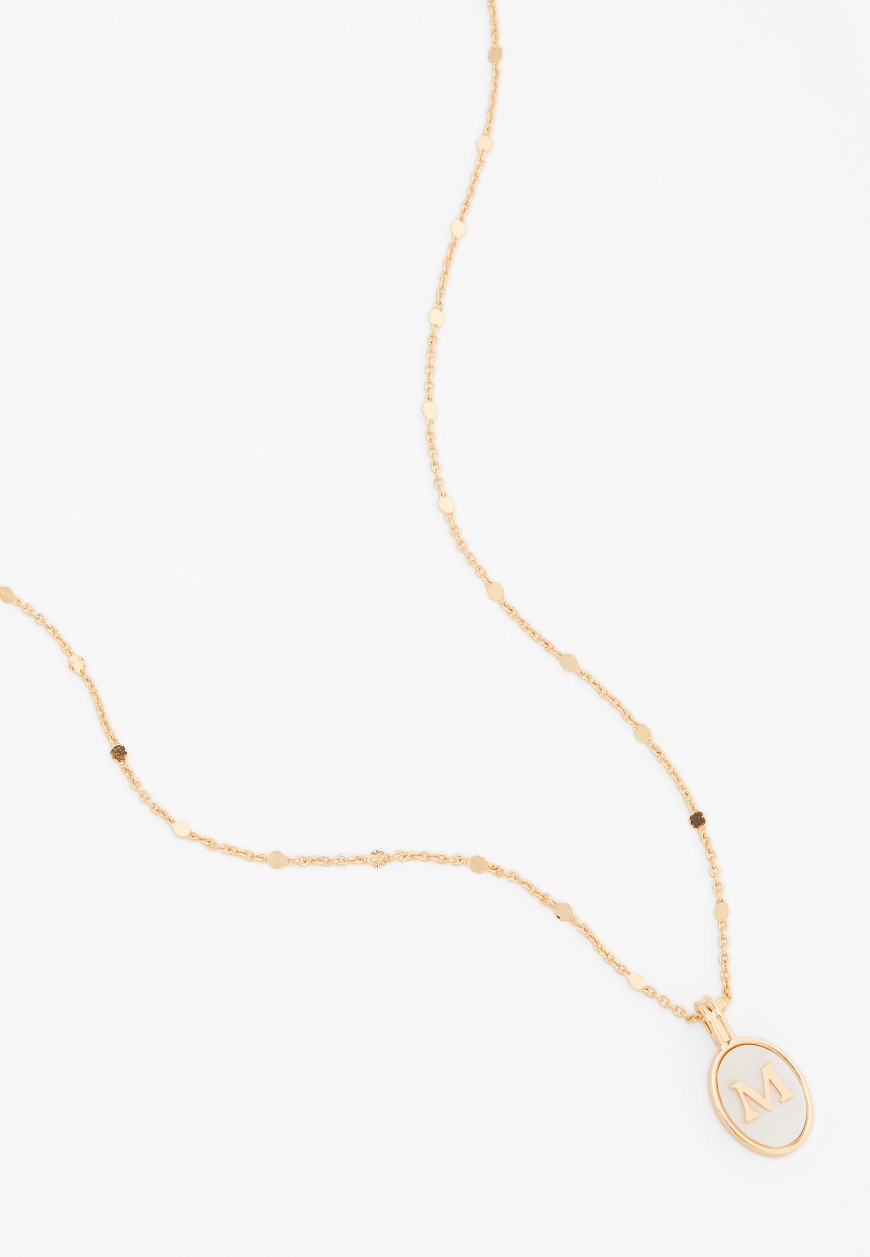 Maurices Womens Gold Oval Initial Pendant Necklace Product Image