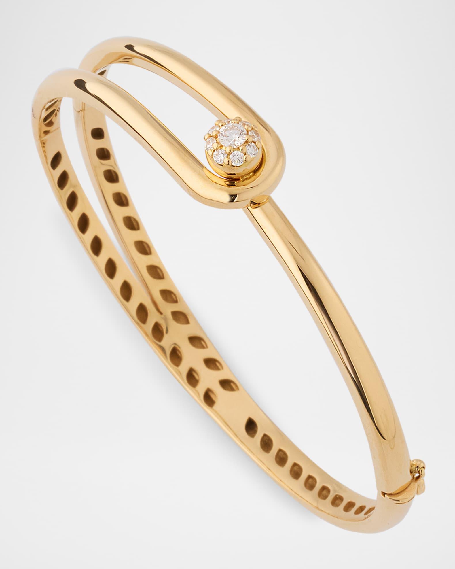 18K White Gold Diamond Bangle Bracelet  Product Image