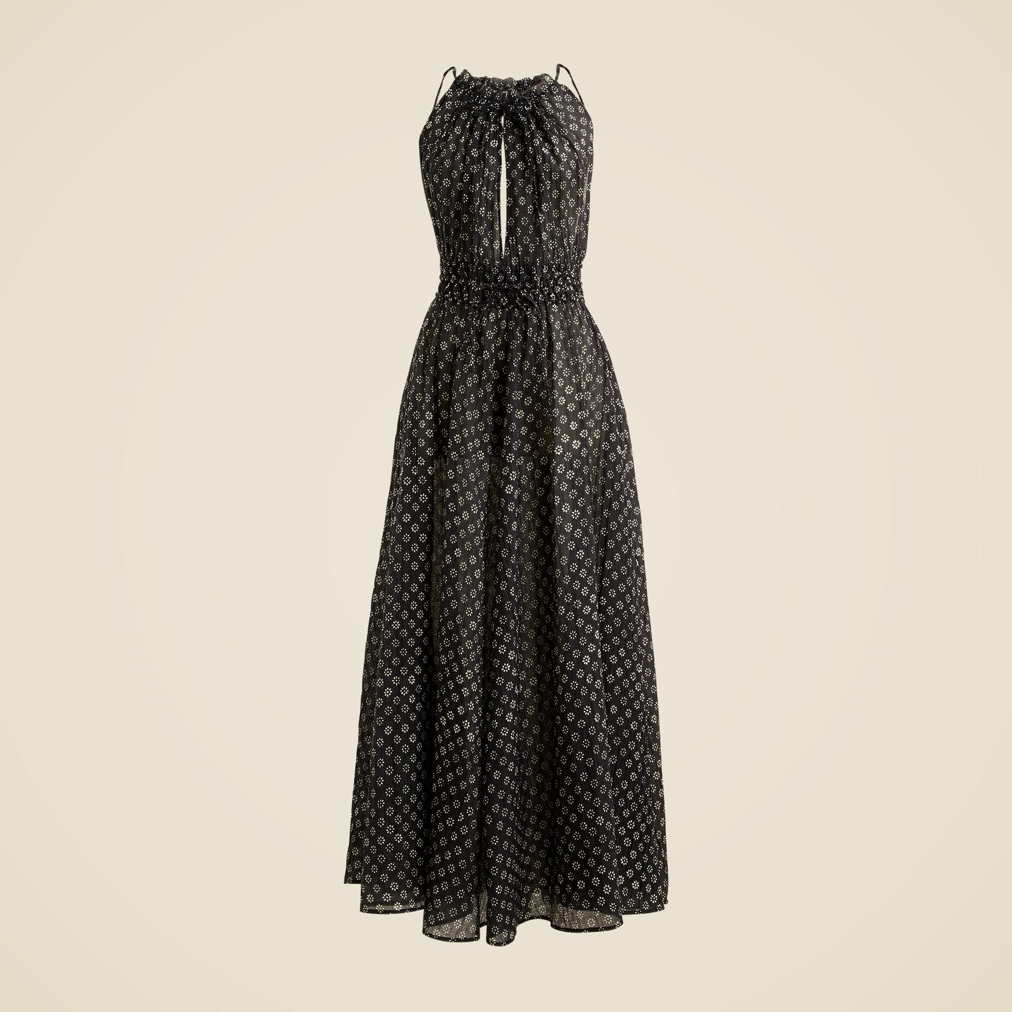 Crinkled maxi dress in block print Product Image