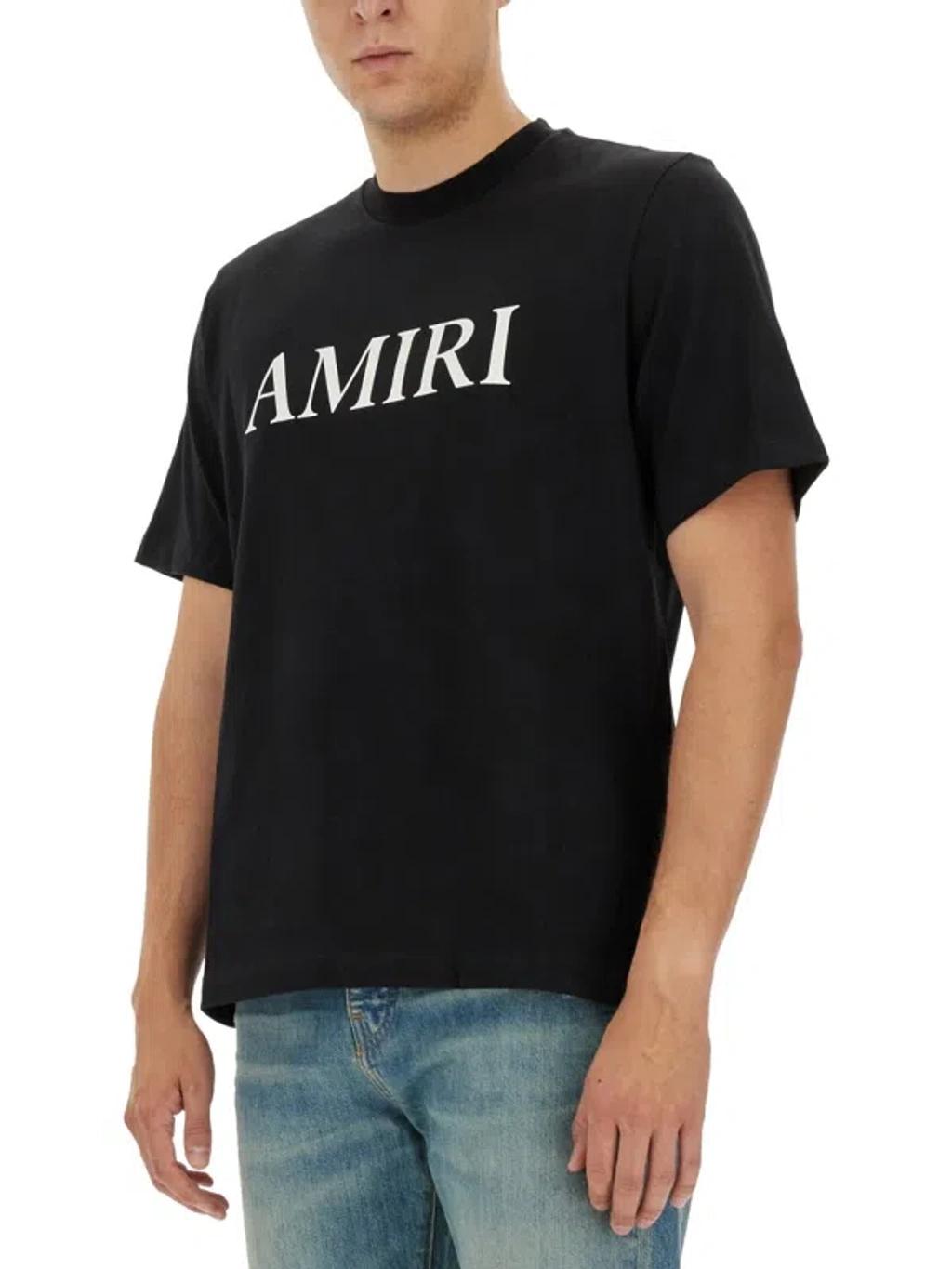 AMIRI Cotton T-shirt With Logo Print In Black Product Image