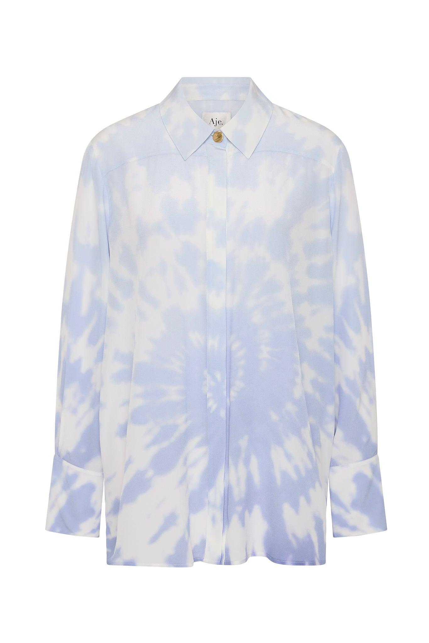 Atomic Silk Shirt-BLUE SHIBORI / 4 Product Image