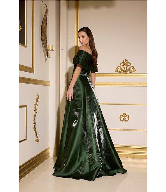 Terani Couture Off the Should Shimmer Organza Gown Product Image