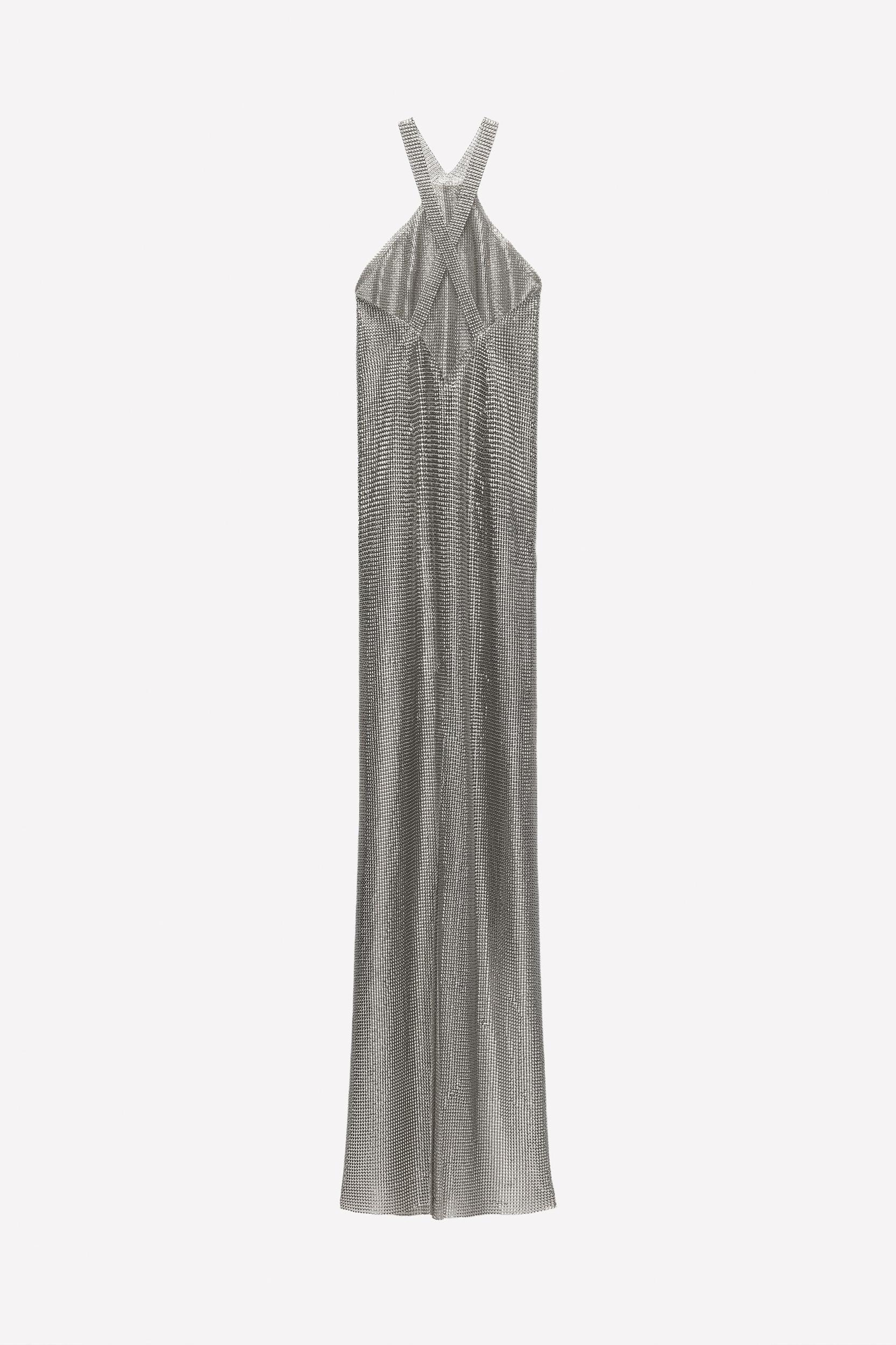 LUDOVIC DE SAINT SERNIN x ZARA METALLIC MESH HALTER DRESS Product Image