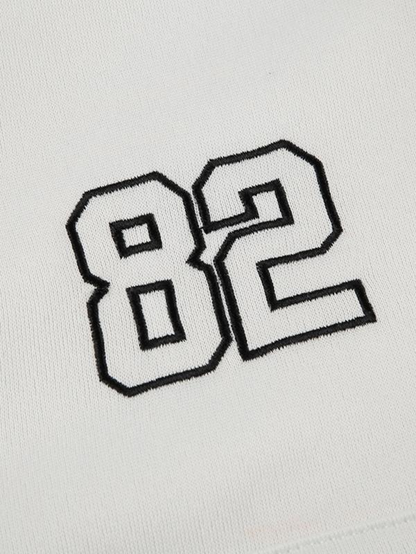 Number Embroidery Embellished Oversized Hoodie Product Image