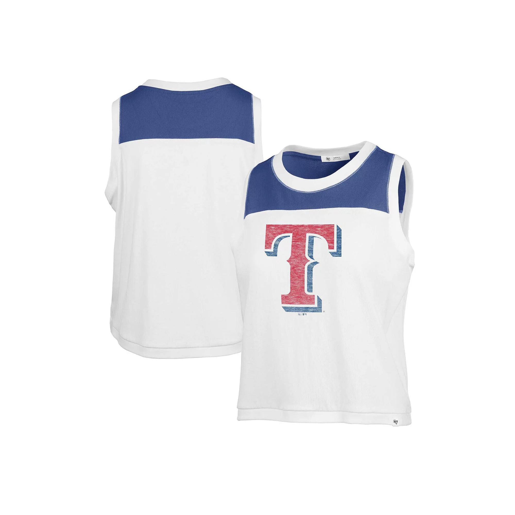 Women's '47 White Texas Rangers Premier Zoey Waist Length Tank Top, Size: Medium Product Image