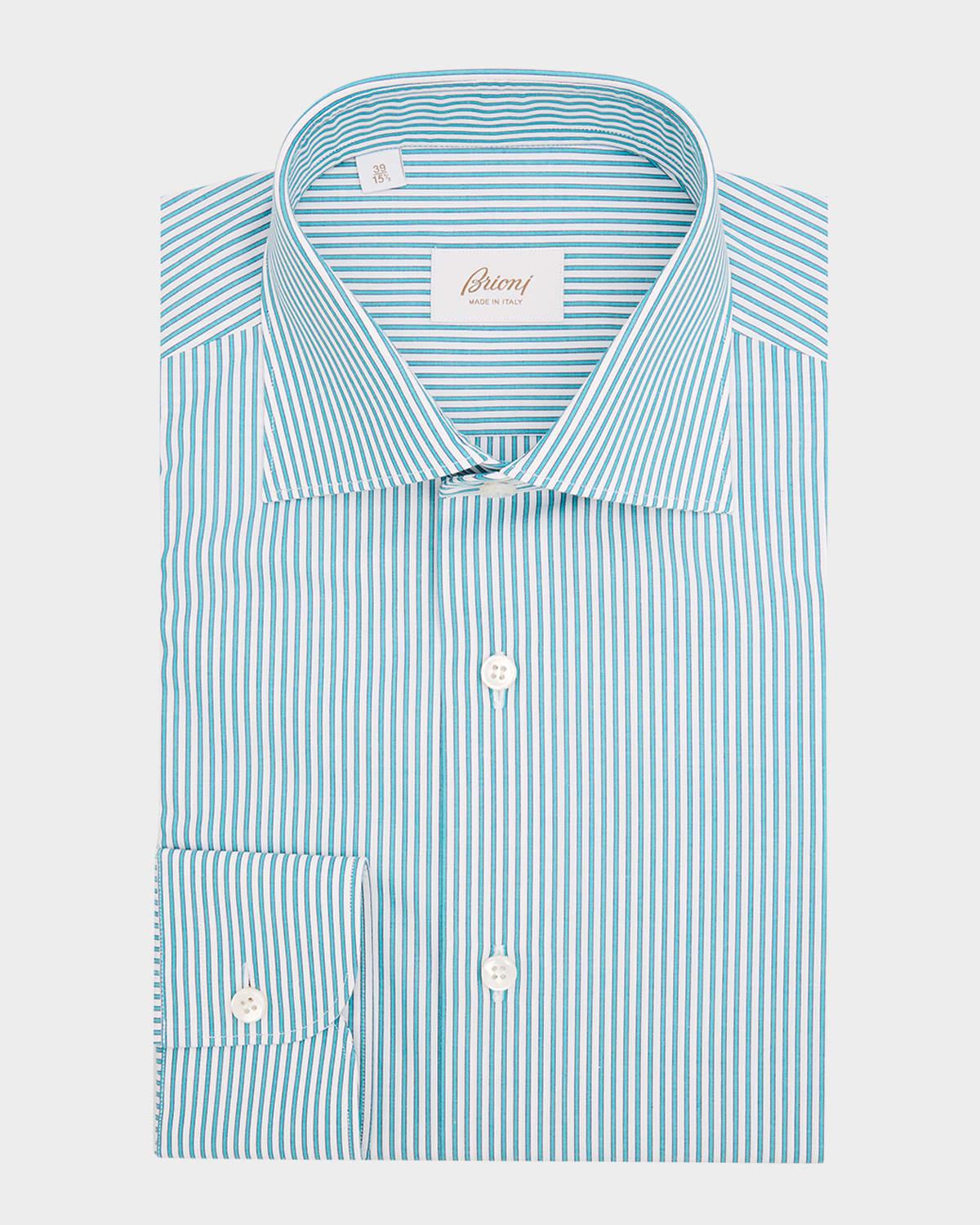 Men's Cotton Thin Stripe Dress Shirt Product Image
