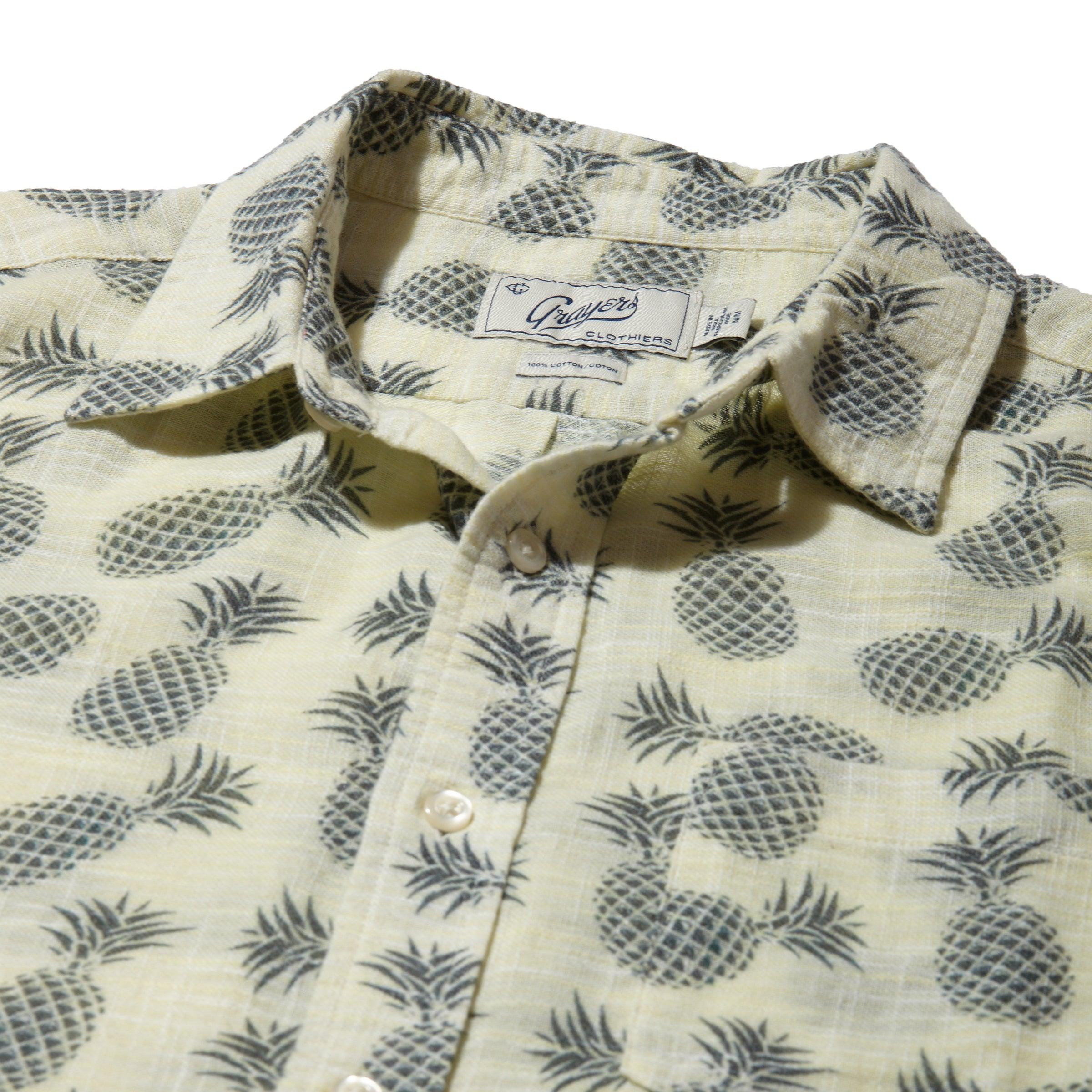 Madras Cottage Loom Printed Shirt - Blue Pineapple Product Image