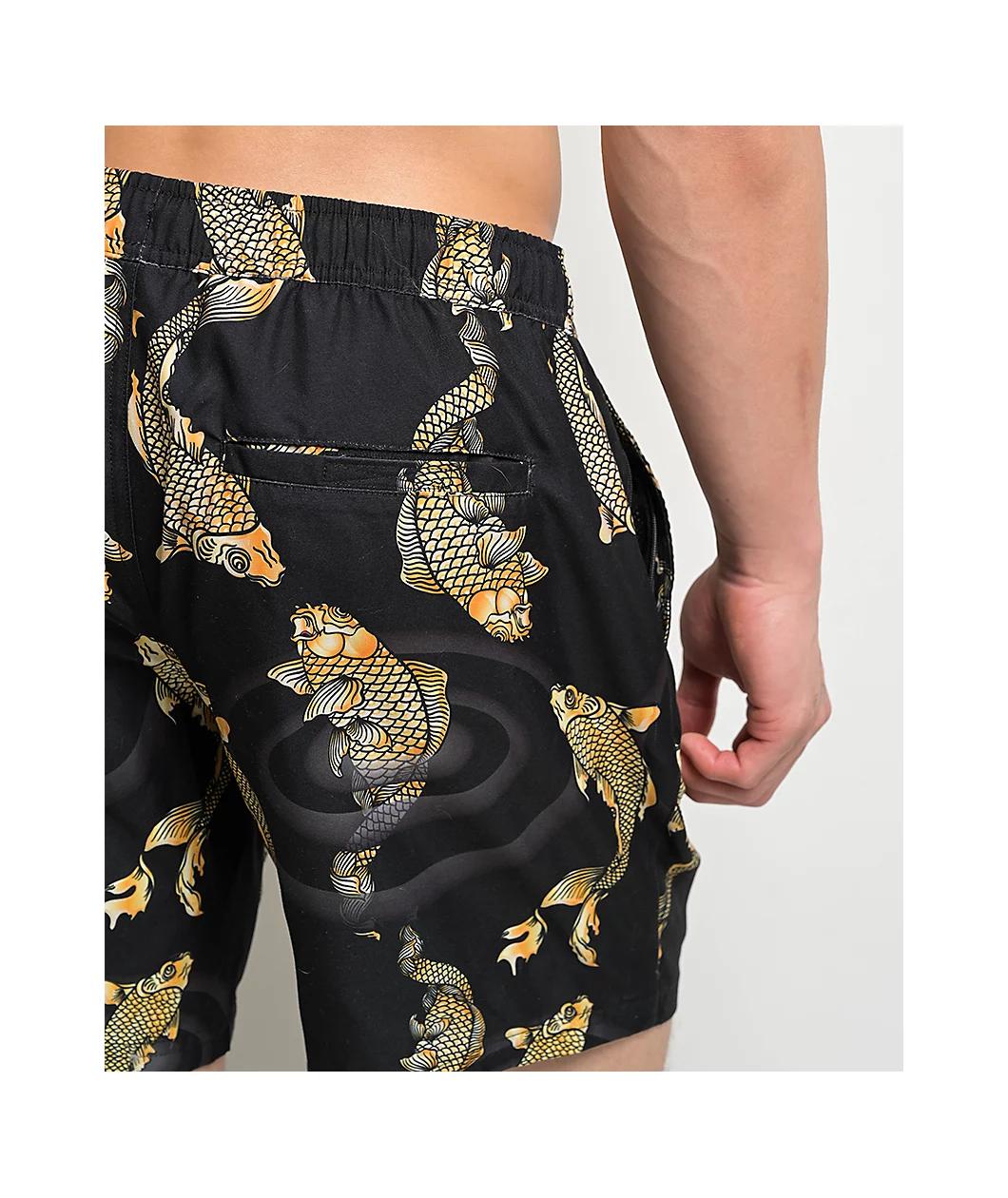 Ninth Hall Koi Black Board Shorts Product Image