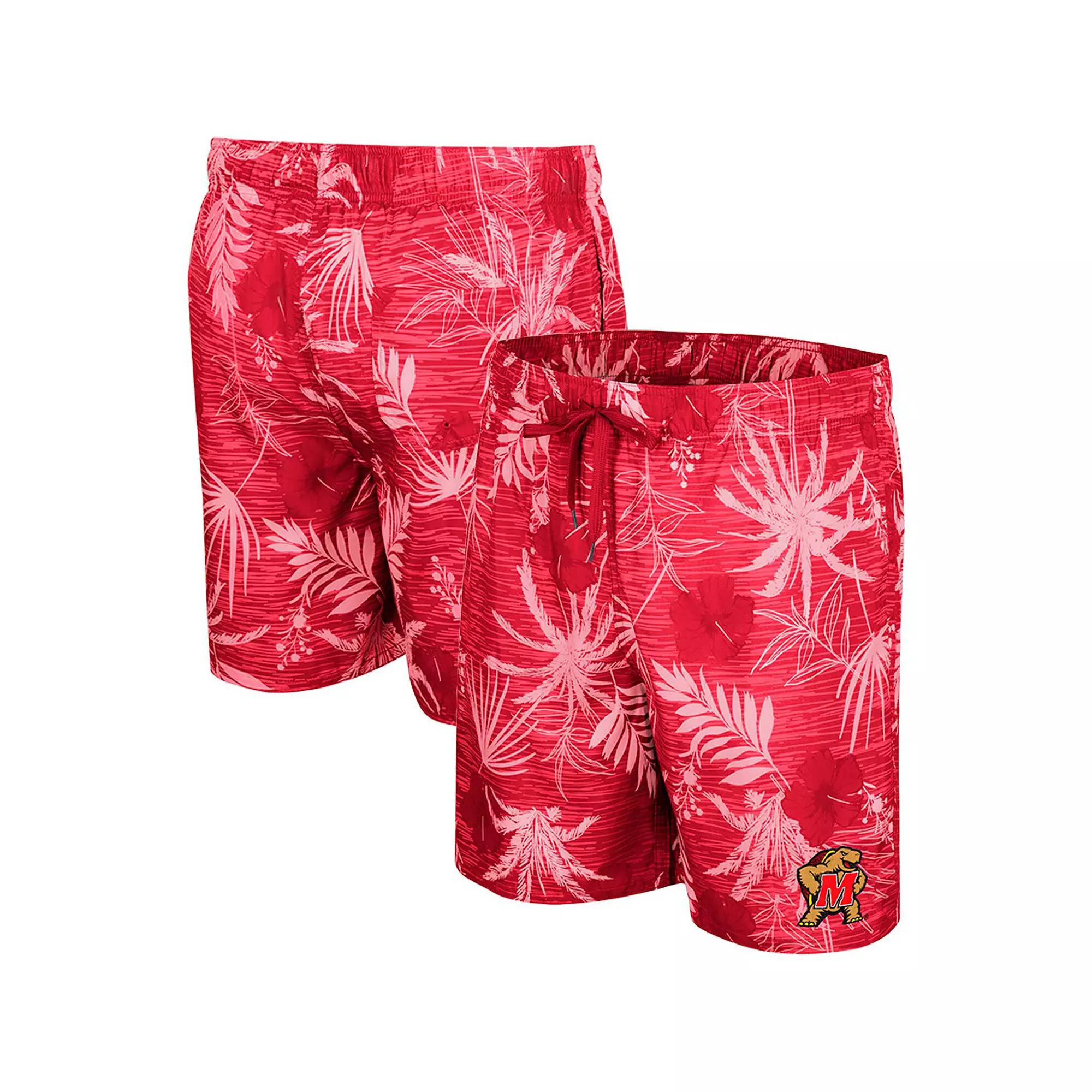 Men's Colosseum Red Maryland Terrapins What Else is New Swim Shorts, Size: Large Product Image