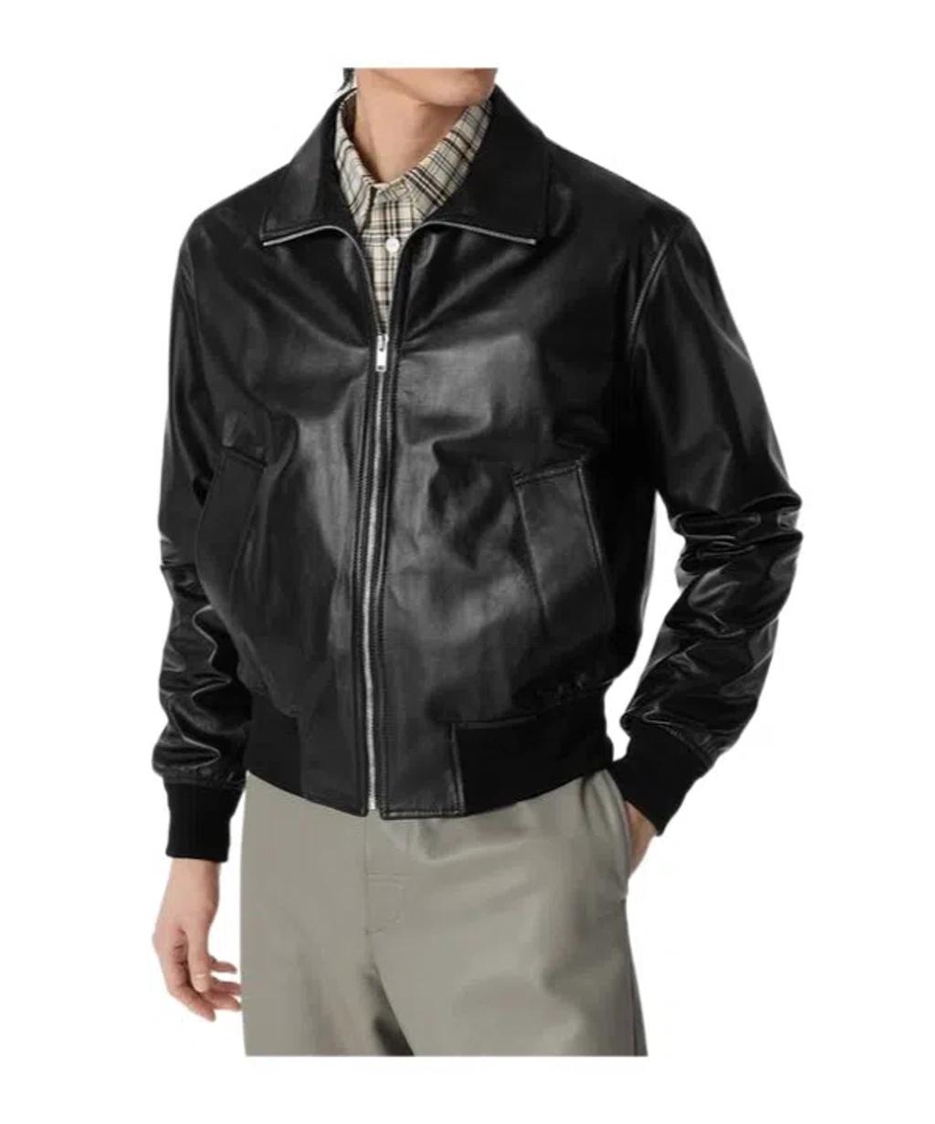 BOTTEGA VENETA Nappa Leather Coat With Classic Collar In Black Product Image