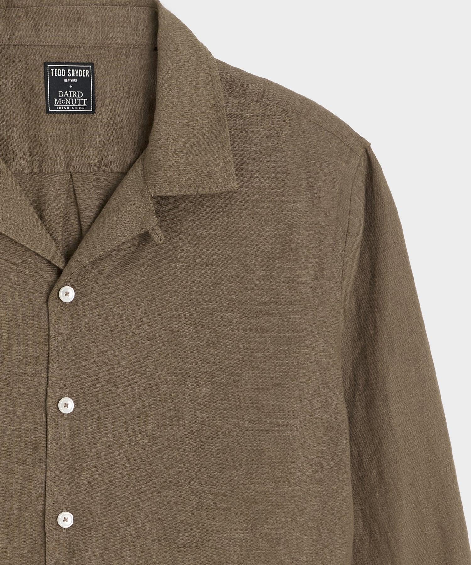Cropped Sea Soft Irish Linen Camp Collar Shirt Product Image