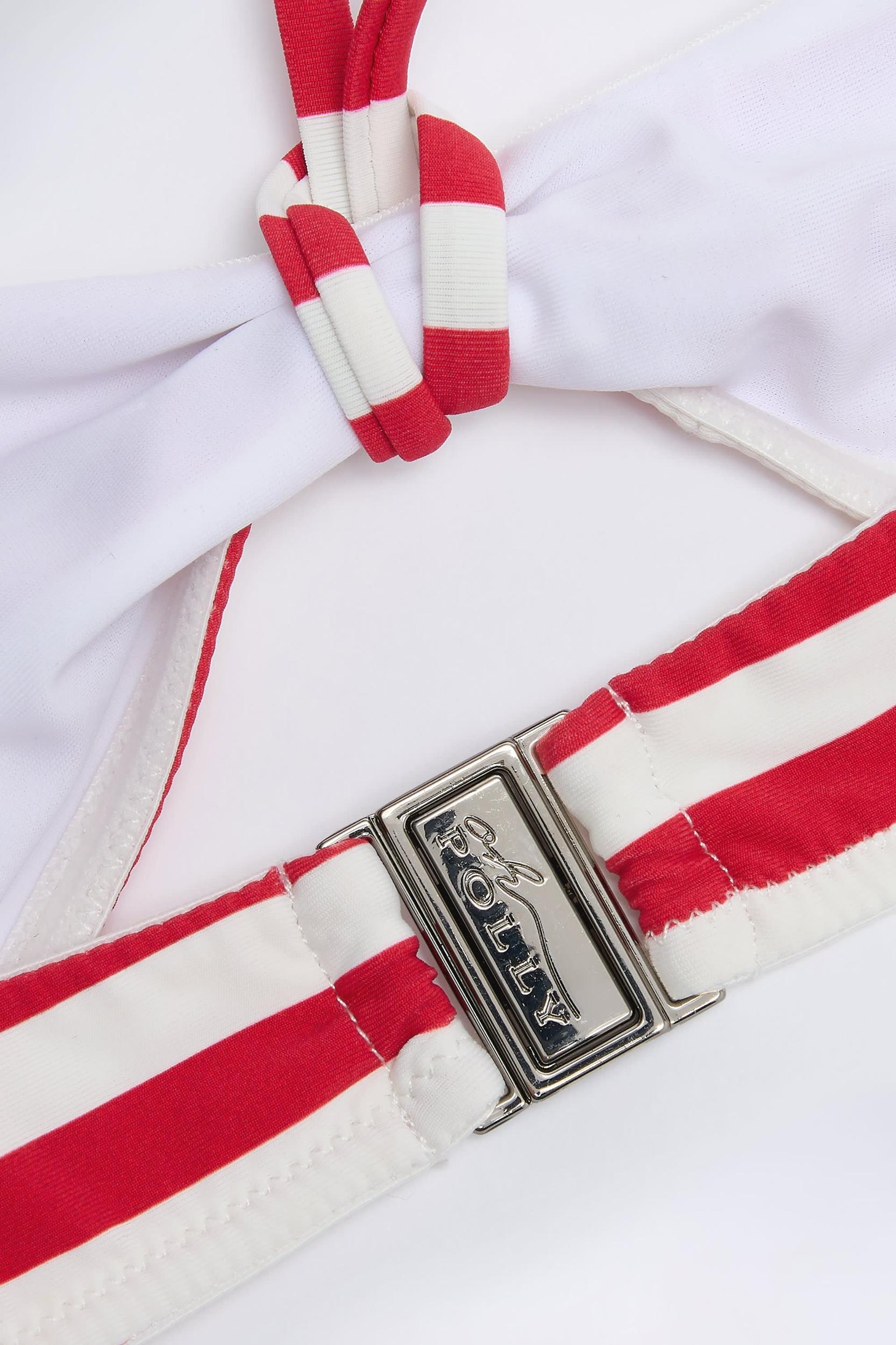 Multiway Bikini Top in Cherry Red Stripe Product Image