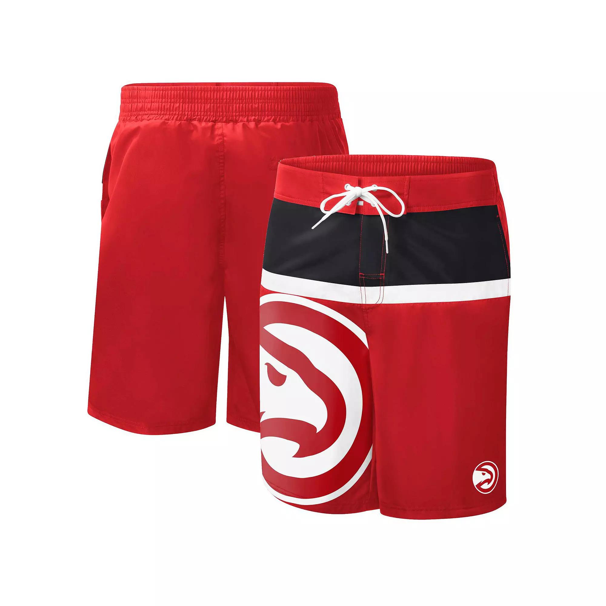 Men's G-III Sports by Carl Banks Red Atlanta Hawks Sea Wind Swim Trunks,  Product Image