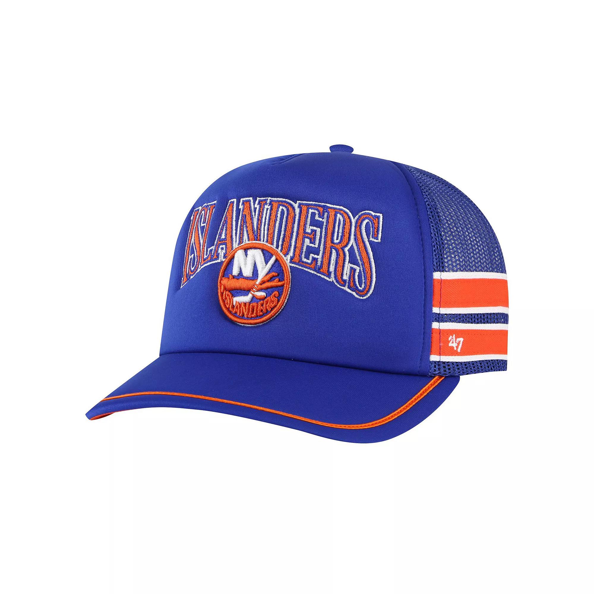 Men's '47 Royal New York Islanders Sideband Stripes Trucker Snapback Hat, Isl Blue Product Image