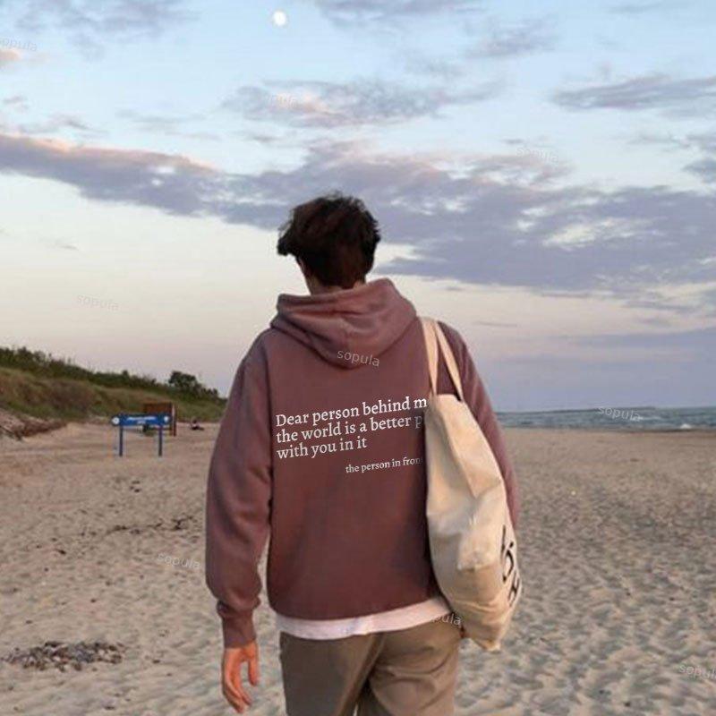 Men's Dear Person Behind Me Graphic Hoodie Product Image