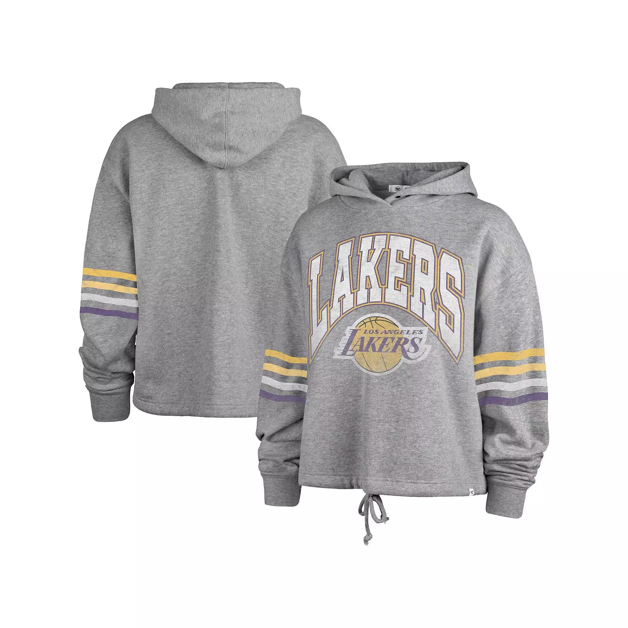 Women's '47 Gray Los Angeles Lakers Upland Bennett Pullover Hoodie,  Product Image