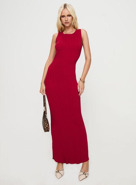 Mayok Maxi Dress Burgundy Product Image