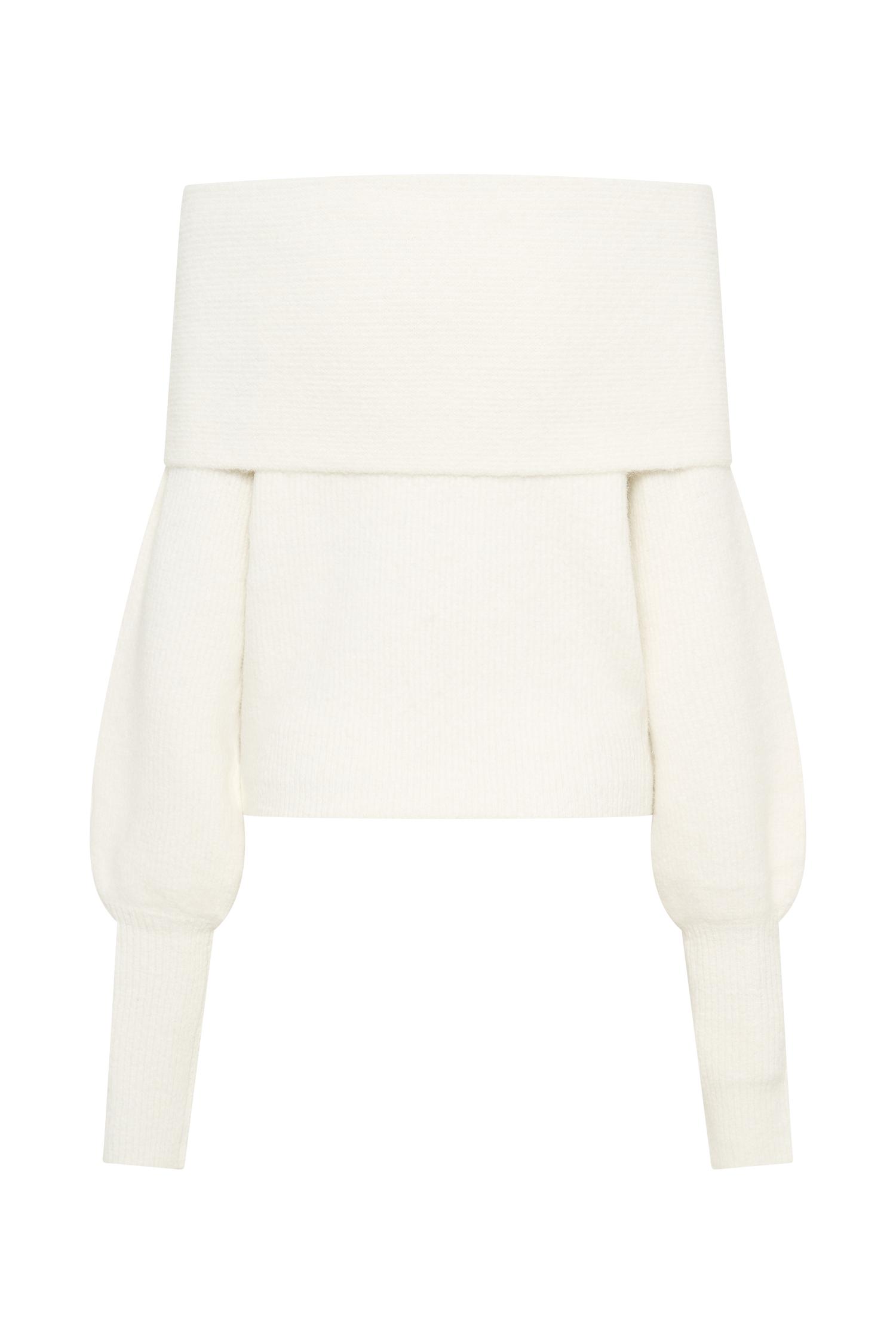 Charlotte Off Shoulder Knit Long Sleeve Top - Ivory Product Image