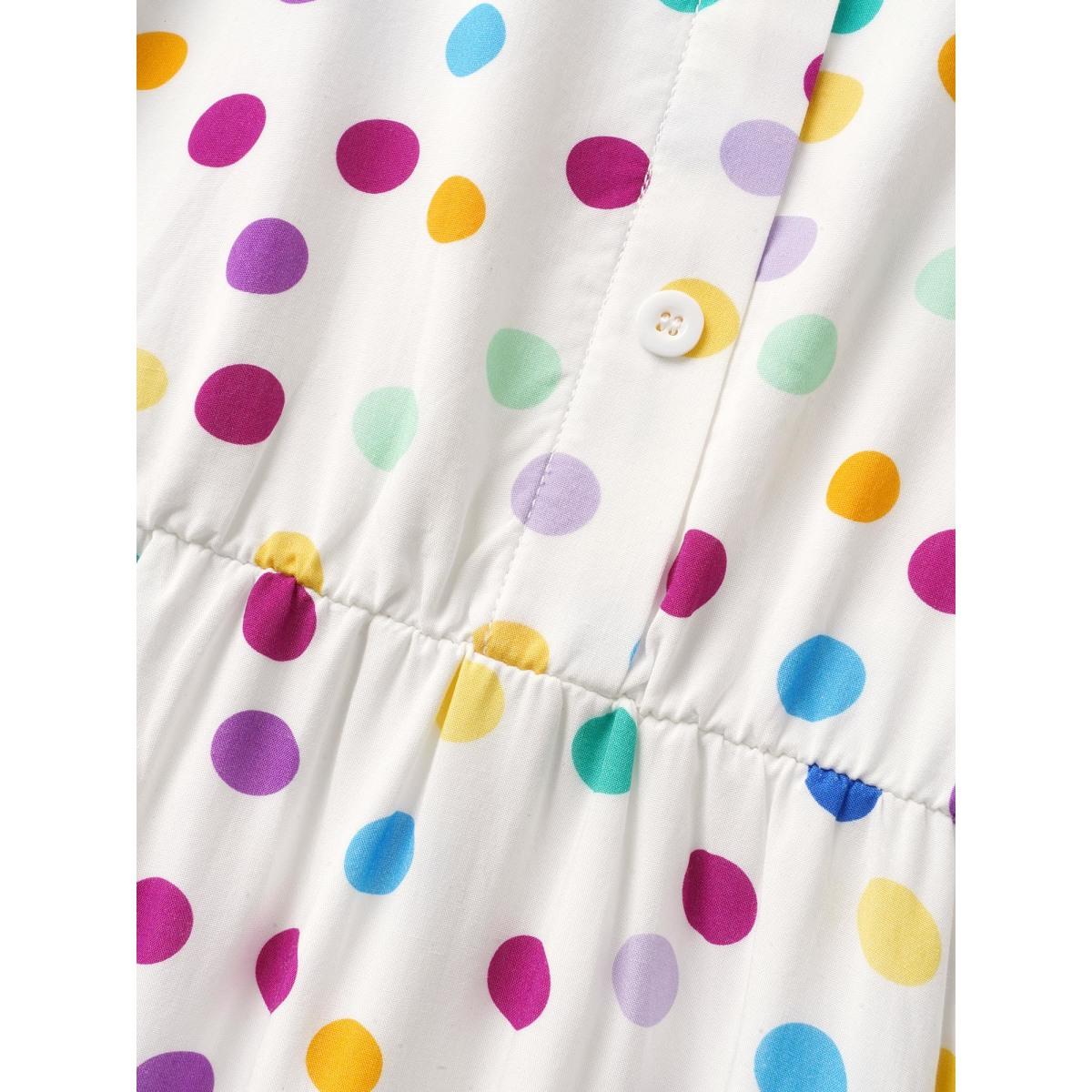 Plus Size Polka Dot Front Tie Midi Shirt Dress WhiteSmoke Women Casual Belted Shirt collar Sleeveless Curvy BloomChic 14-16/1X Product Image