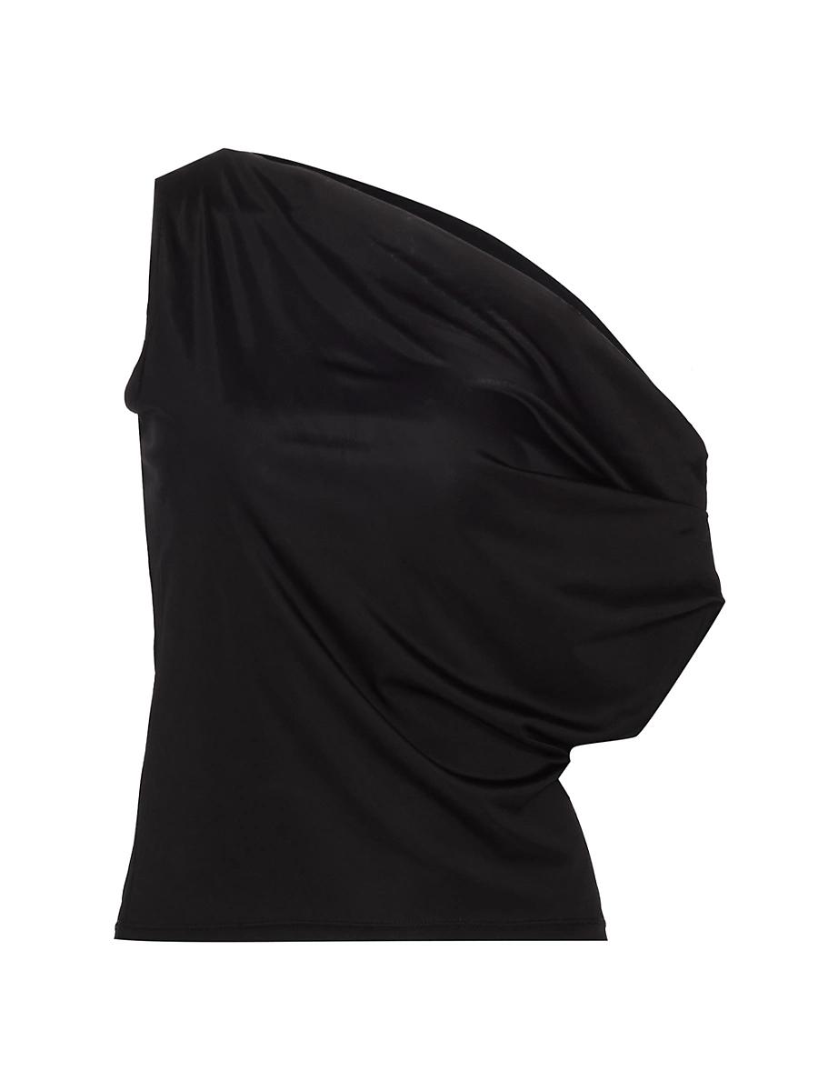 Womens Draped One-Shoulder Top Product Image