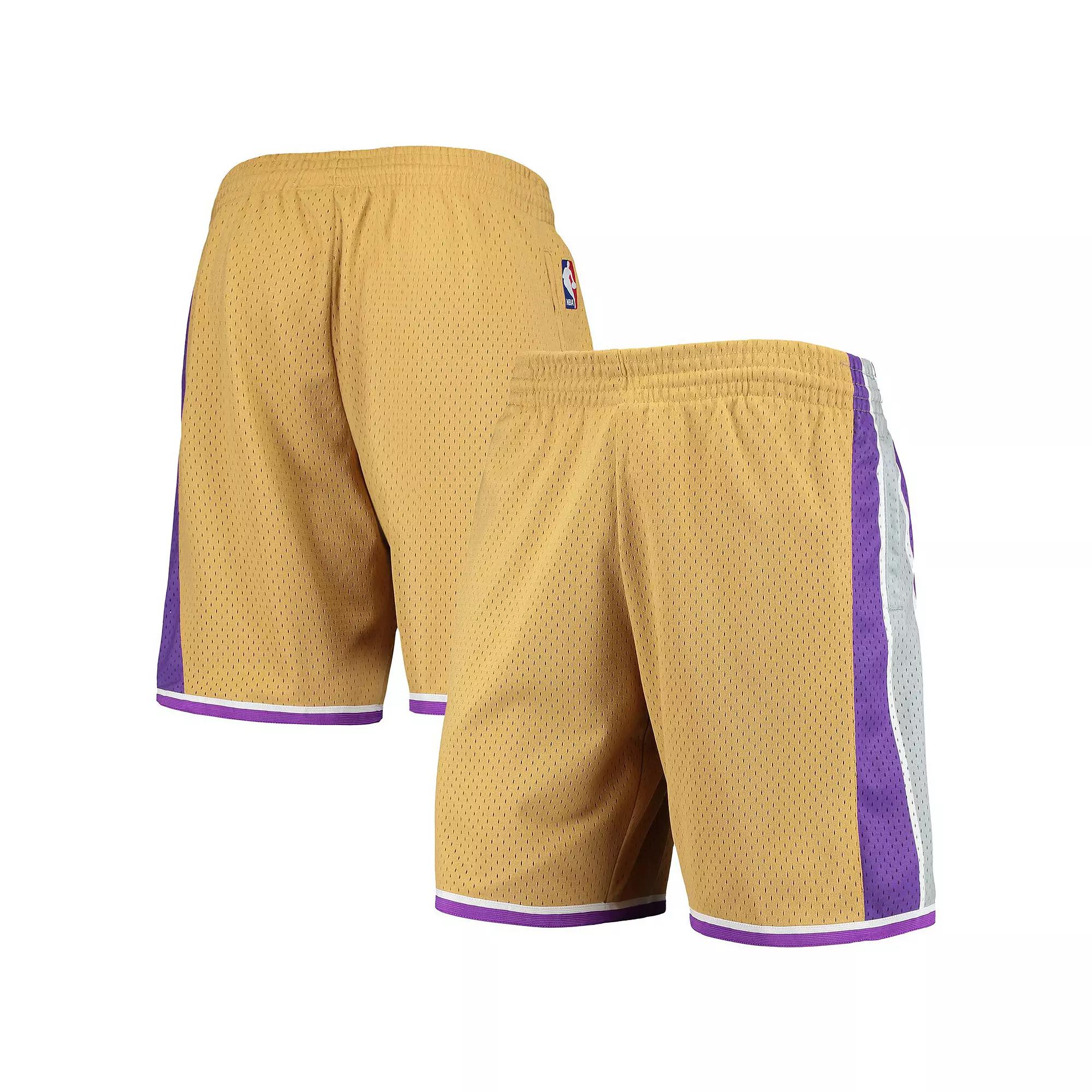 Men's Mitchell & Ness Gold Sacramento Kings 2005-06 Hardwood Classics Swingman Shorts,  Product Image