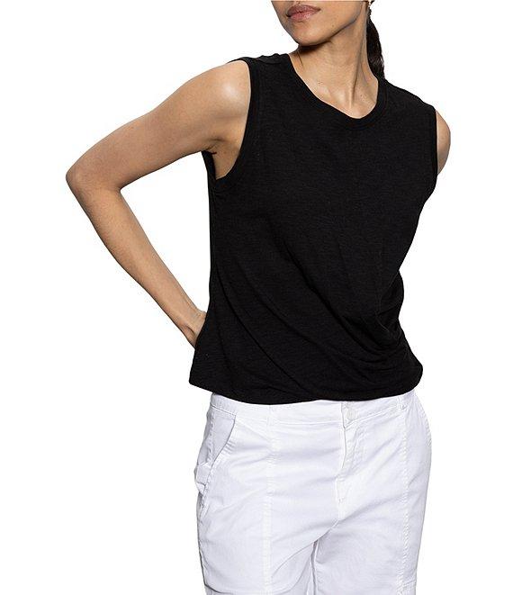 Sanctuary Crew Neck Sleeveless Draped Tank Product Image