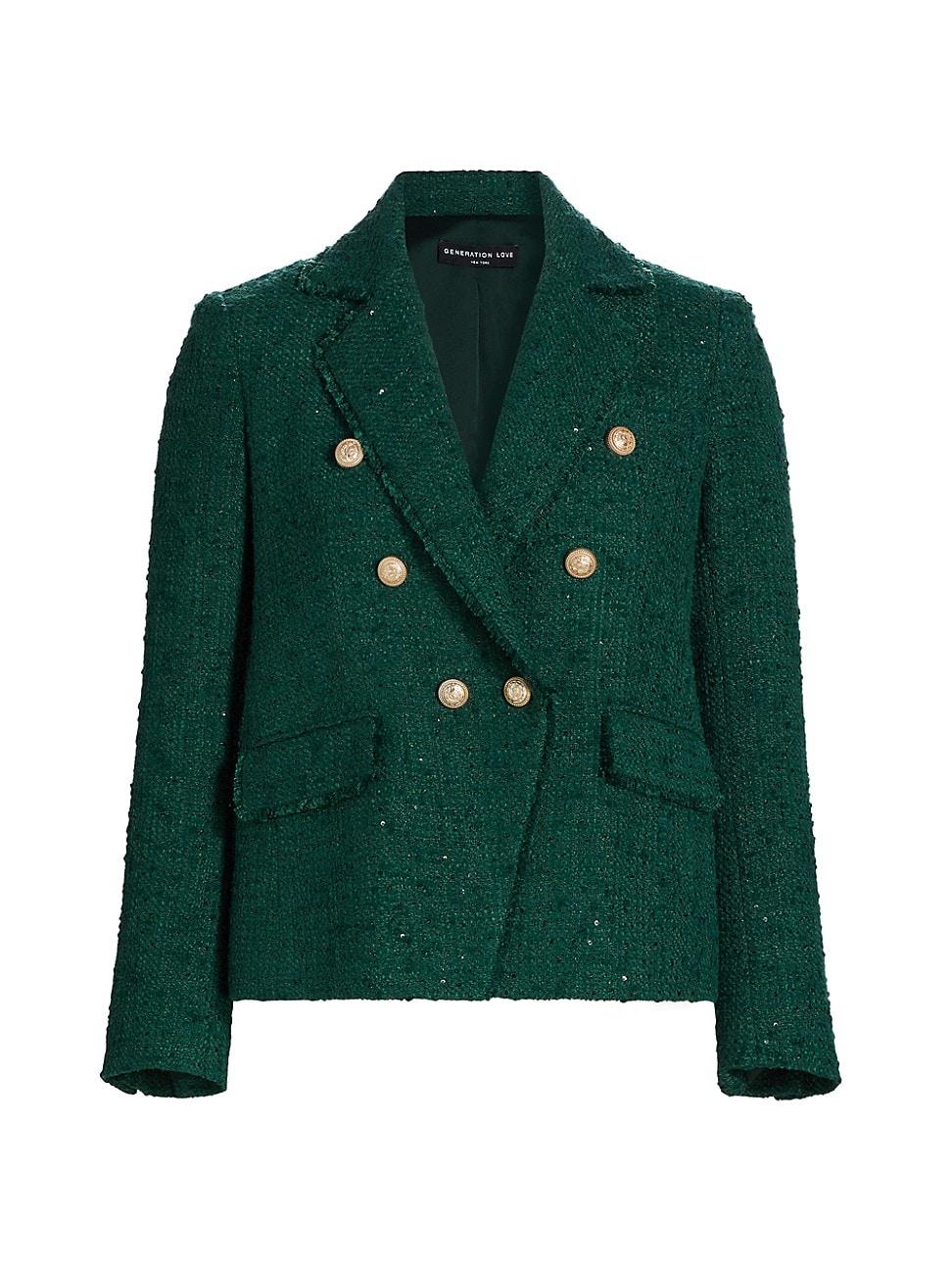 Womens Eliza Tweed Double-Breasted Blazer Product Image