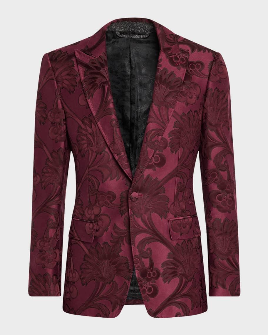 Men's Floral Brocade Evening Jacket Product Image