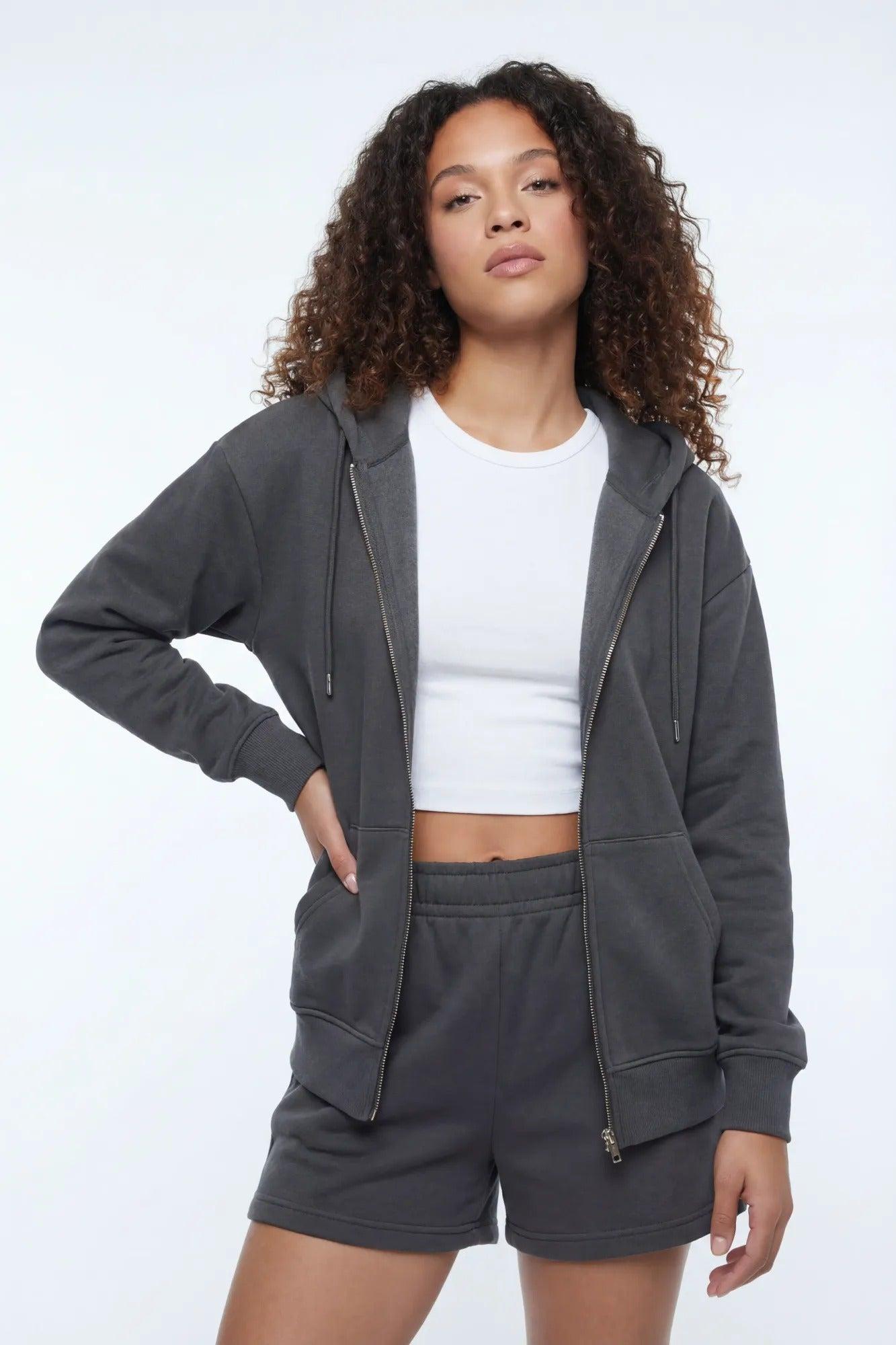 Fleece Zip-Up Hoodie Female Product Image
